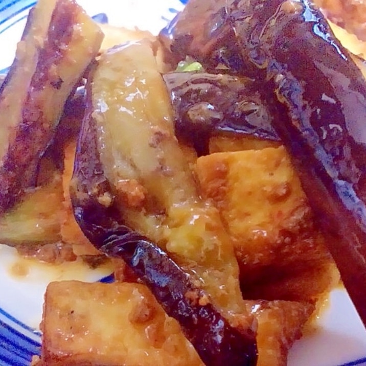 麻婆味の茄子と油揚げ